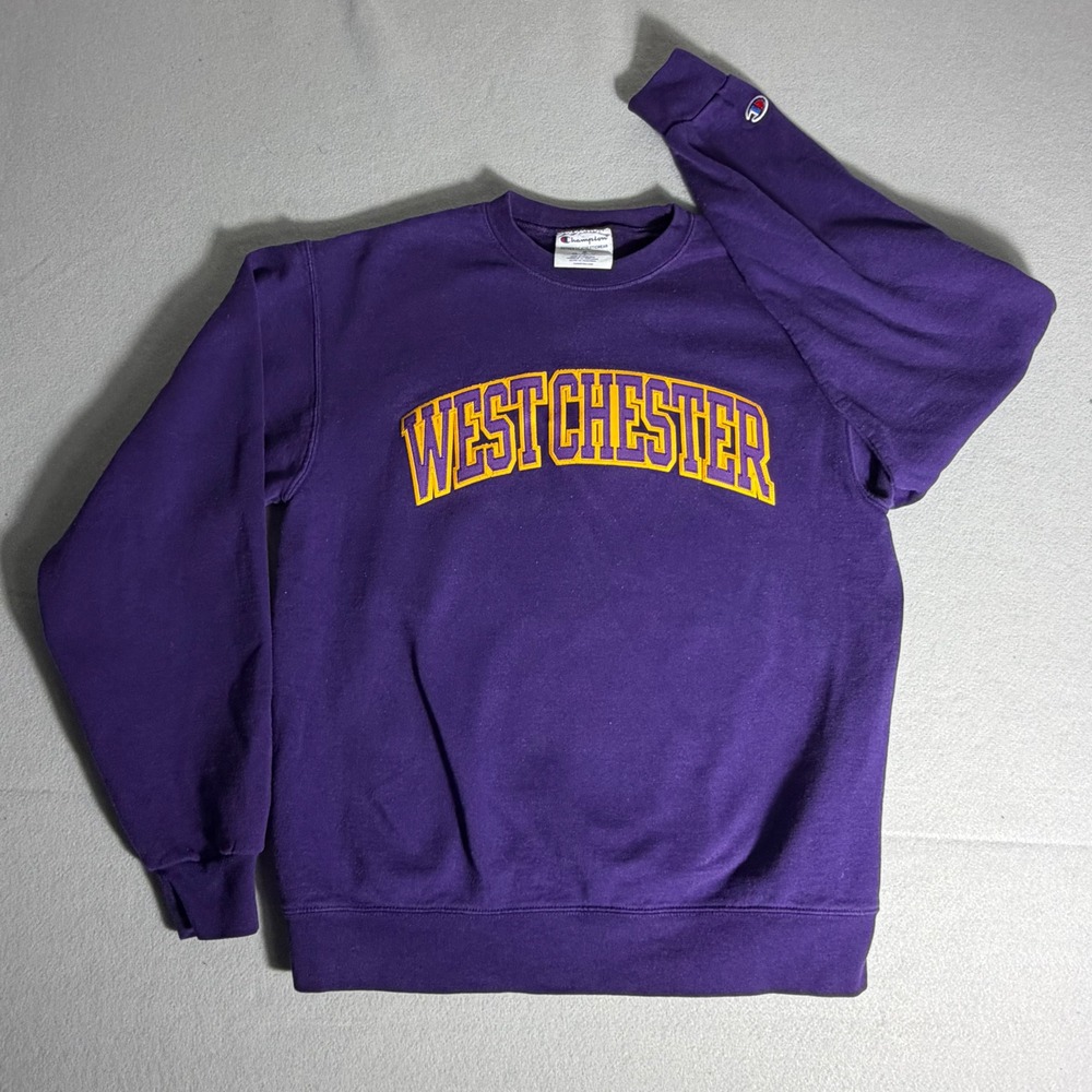Champion West Chester University‎ Sweatshirt Purple Crewneck Mens Medium Fleece